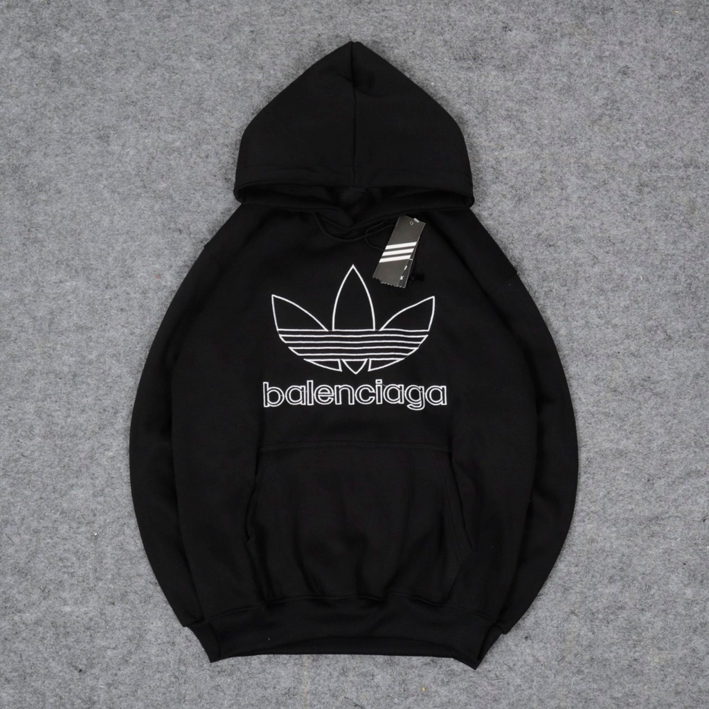 SWEATER HOODIE ADIDAS BIG LOGO HITAM - JAKET ADIDAS PRIA DISTRO HITAM LOGO BESAR KEREN