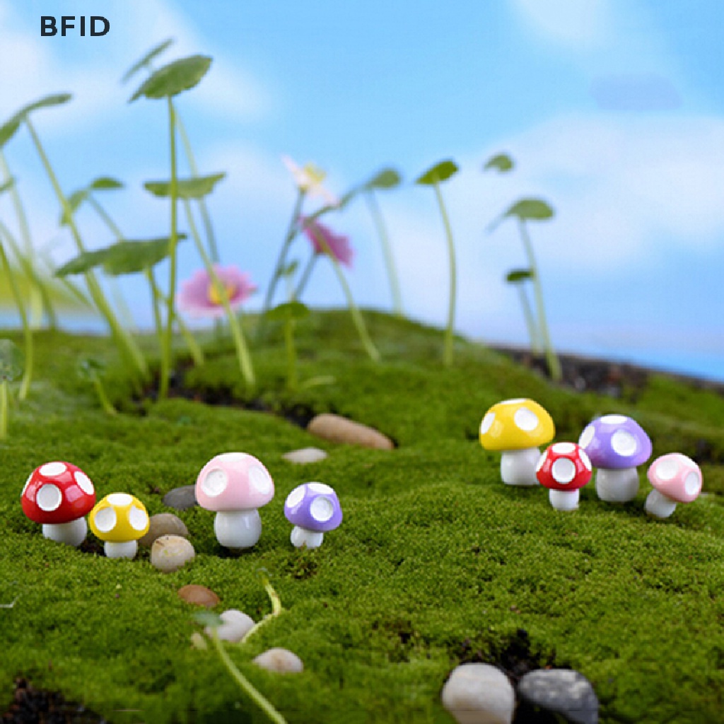 [BFID] 10/20pcs Ornamen Taman Jamur Mini Lucu Miniatur Pot Tanaman Rumah Boneka Peri [ID]