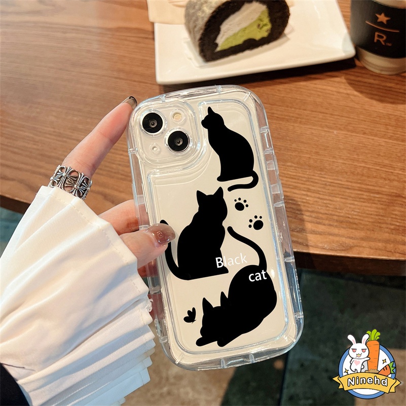 Soft Case Silikon Transparan Motif Kucing Untuk iPhone 14 13 12 11 Pro Max X Xr Xs Max 8 7 6 6s Plus SE 2020