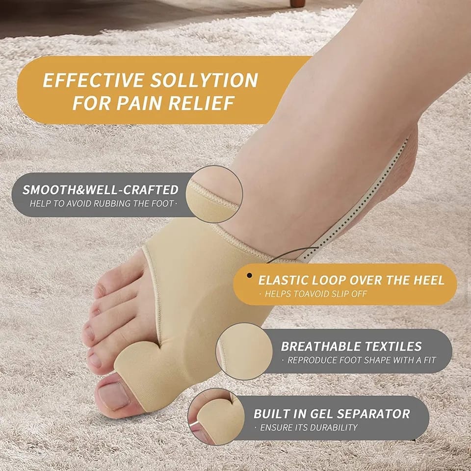 SEPASANG BUNION CORRECTOR INSOLE HALLUX VALGUS BAHAN KAIN DENGAN GEL