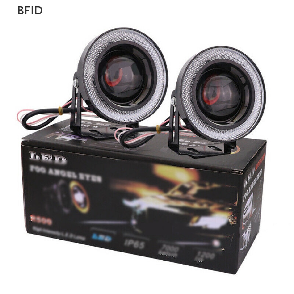 [BFID] 1 * 3.5 &quot;Angel Eyes Lampu Kabut LED Mobil SUV Universal Putih Mengemudi Head Lamp 12V [ID]