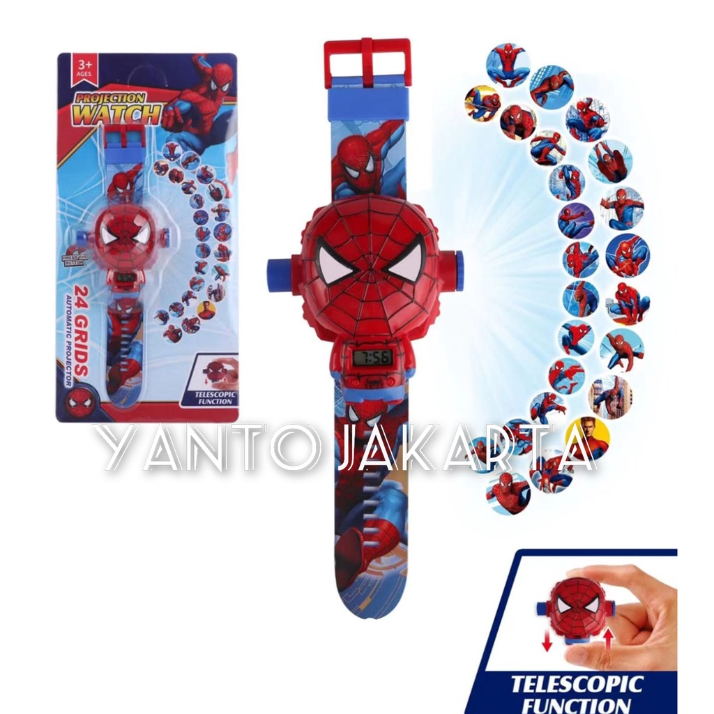 JAM TANGAN ANAK LAKI LAKI KARAKTER SPIDERMAN PROYEKTOR