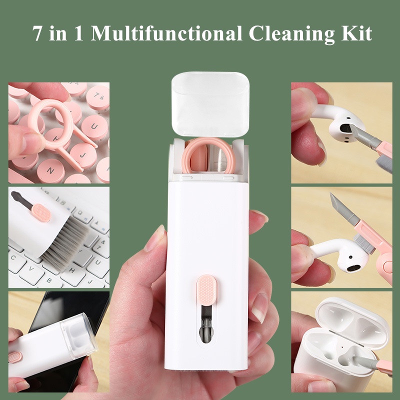 7-in-1 Pembersih Keyboard Komputer Brush Kit Earphone Cleaning Pen Untuk Headset iPad Phone Cleaning Tools Cleaner Keycap Puller Kit