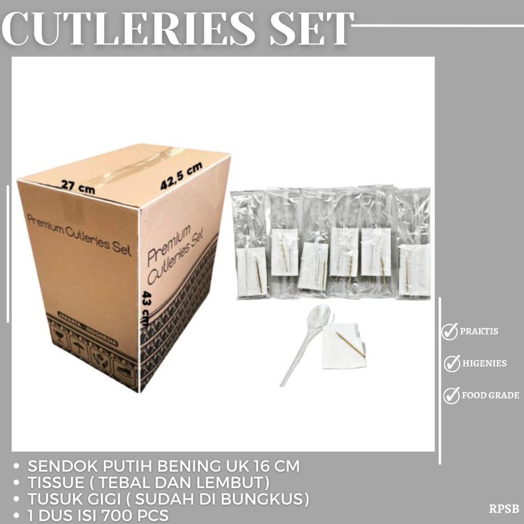 Cutleries Set Sendok Tisu Tusuk Gigi Sendok (Isi 25 Set-RPSB)