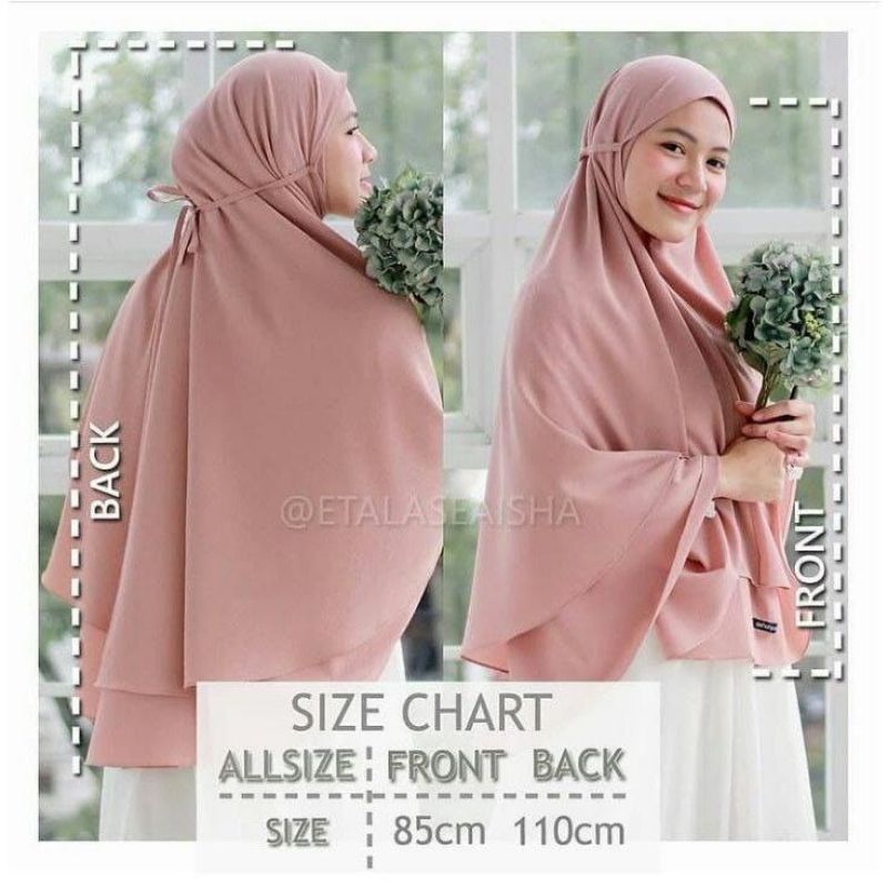 BERGO AISYAH JUMBO 2 LAYER / KHIMAR CERUTY / JILBAB JUMBO / JILBAB INSTAN/ HIJAB INSTAN / BERGO JUMBO / BERGO TALI DUA LAYER / KHIMAR CERUTY JUMBO