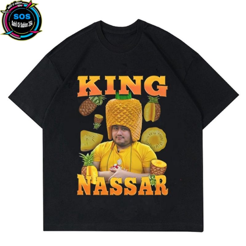 KAOS BAJU KING NASSAR NANAS T-shirt  Dangdut musik T-shirt Vintage pria wanita ANAK/DEWASA Tee cotto