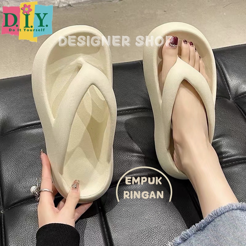 [FREE Aksesoris]Sandal Wanita Jelly Japit EVA RINGAN DIY