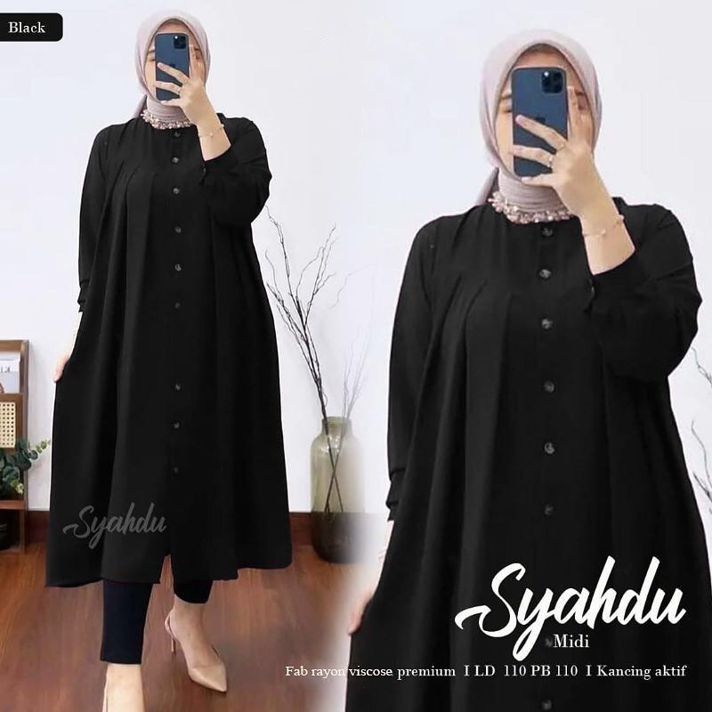 Bajurancak Baju Midi Dress Terbaru Fashion Wanita Muslim Kekinian SYAHDU MIDI DRESS Matt Rayon Viscose Outfit Wanita Dewasa Pakaian Kondangan Gamis Pesta