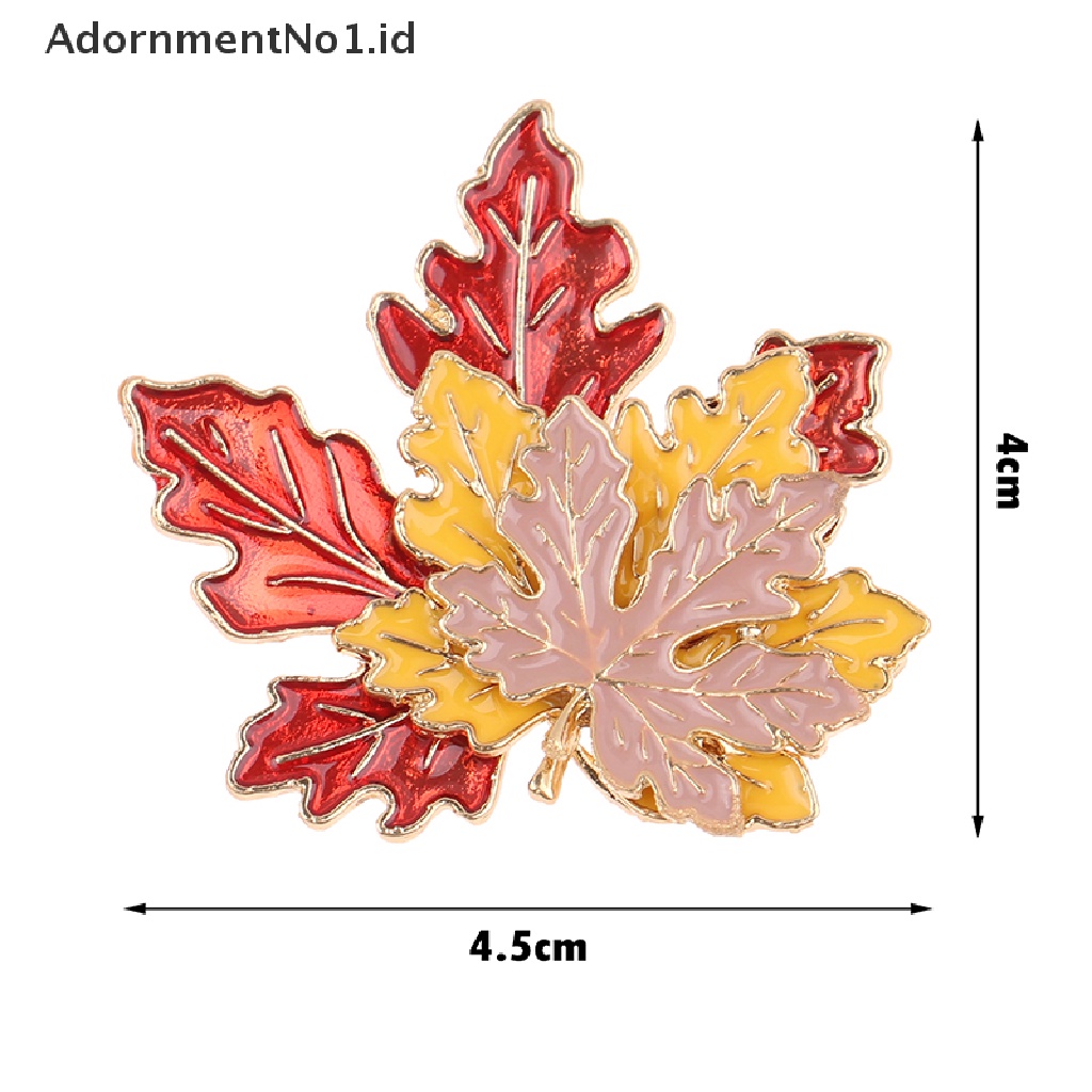 [AdornmentNo1] Vintage Bros Daun Maple Bros Untuk Wanita Alloy Enamel Lapel Brooch Pin Sweater Mantel Aksesoris Pakaian Perhiasan Hadiah [ID]