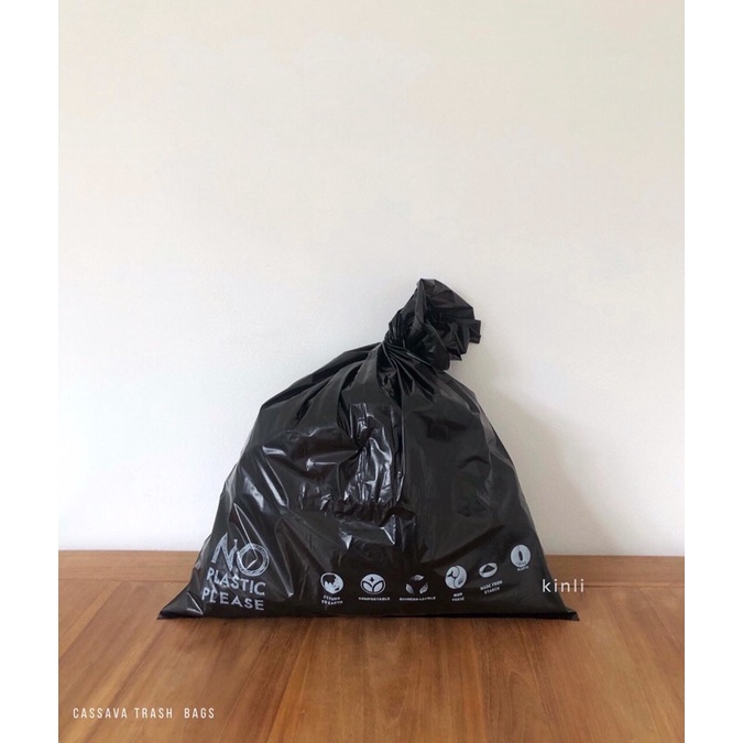 cassava multipurpose trash bags compostable biodegradable plastic free plastik sampah singkong