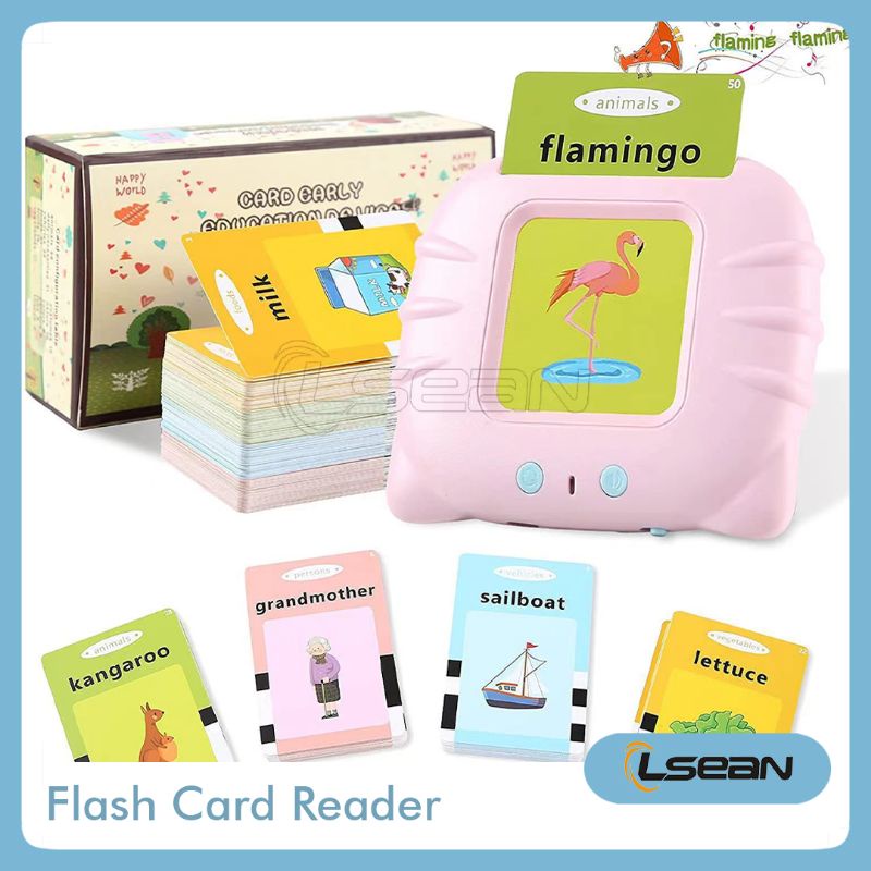 Flash Card Bersuara Mainan Edukasi Anak Bilingual Device Pengenalan Kosa Kata Bahasa Inggris Mandarin
