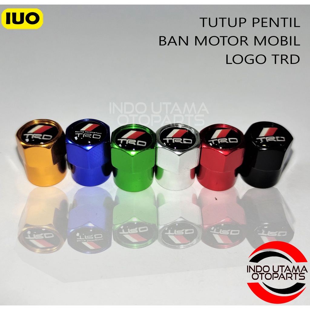 Tutup Pentil Ban Mobil Motor Logo TRD Racing Chrome