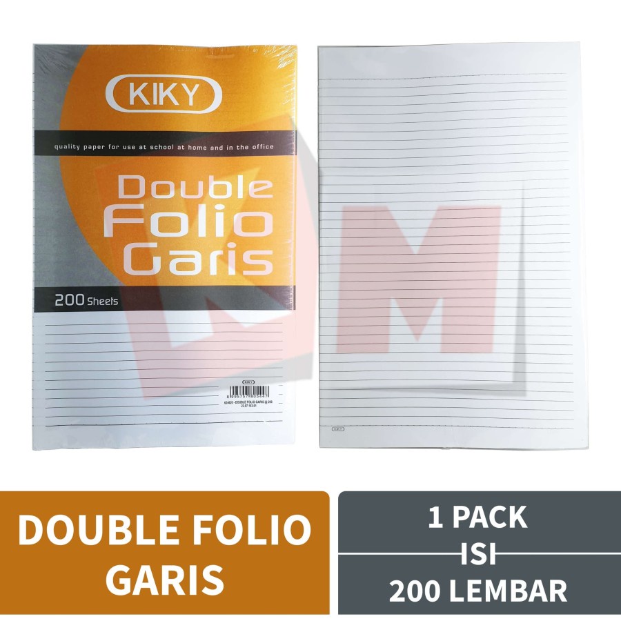 Kertas Double Folio Garis Bergaris Kiky 1 Pack Isi 200 Lembar