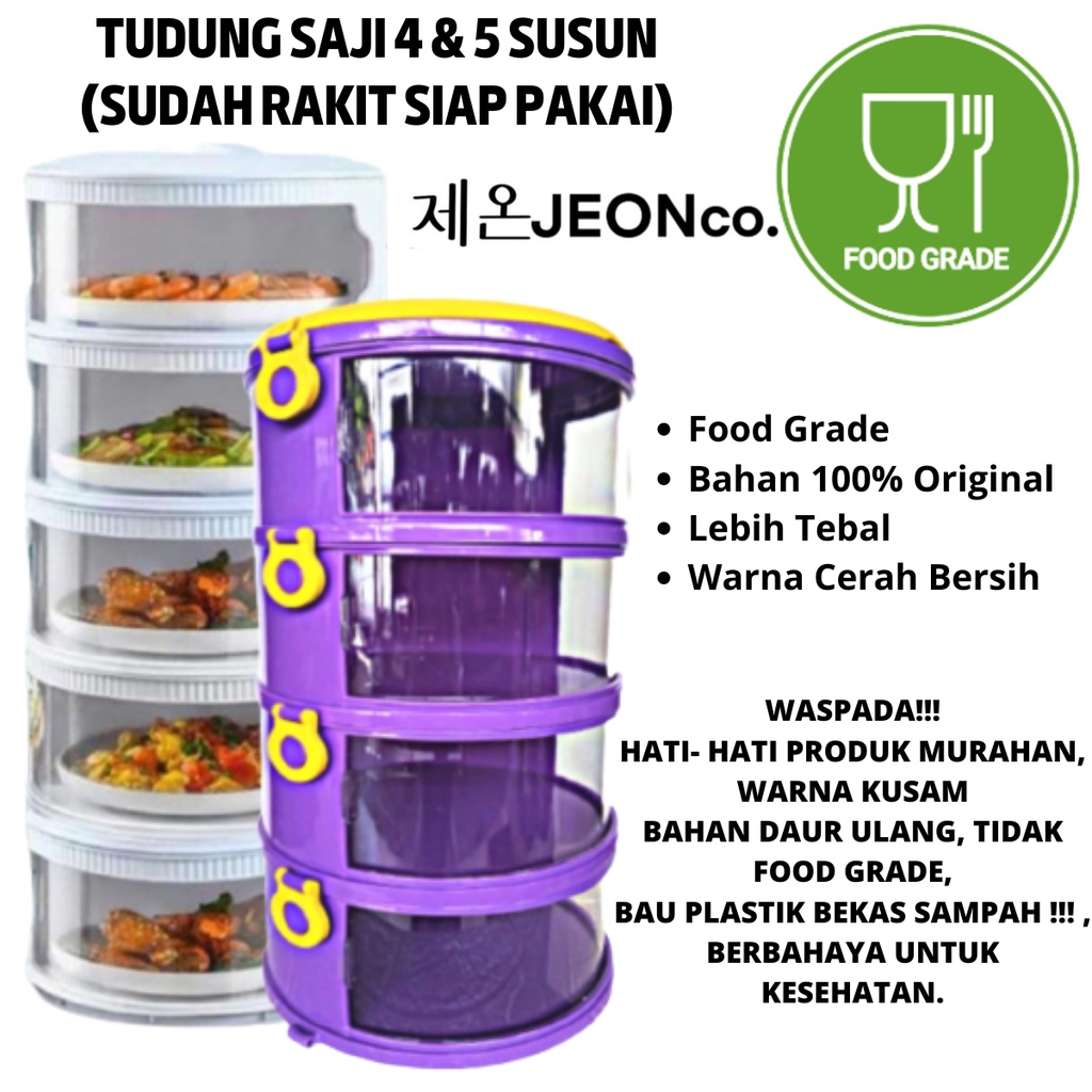 Tudung Saji 5 Susun Lebih Tebal Tempat Penyimpan Makanan Food Storage Cover Rak Penyimpanan Makanan Modern Food Grade 4 Susun Penyimpan Sayur Sudah Rakit Siap Digunakan Tutup Cover