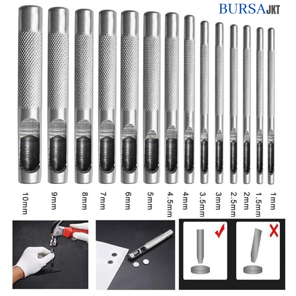 

KIT PELUBANG PEMBOLONG SABUK KERAJINAN KULIT PLONG KULIT HOLLOW PUNCH 10 - 25MM