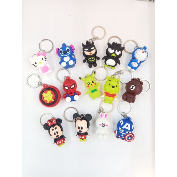 Gantungan Kunci 3D besar super hero toloh animasi karton Boneka lucu karakter tinggi  6cm an