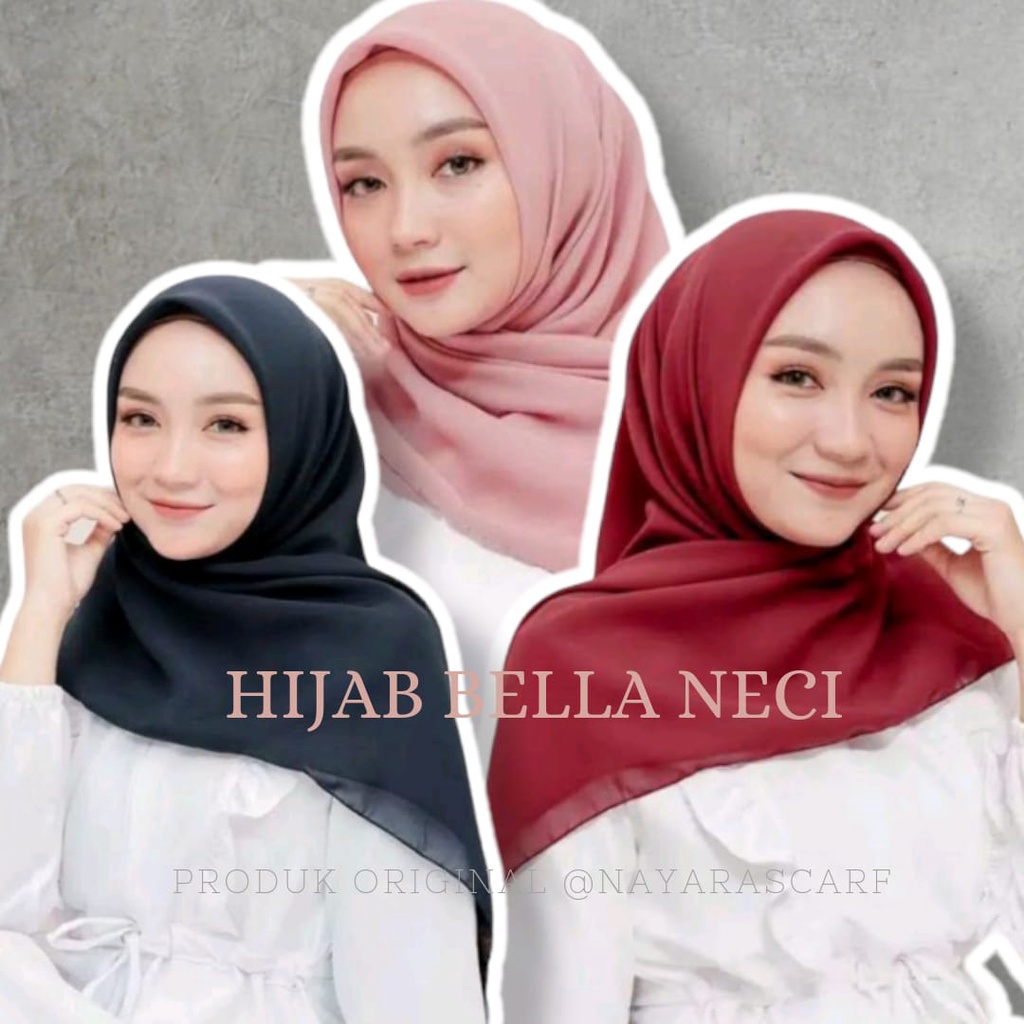 Hijab Bella Square PolyCotton - Segi Empat Bella Square Kualitas Original Premium