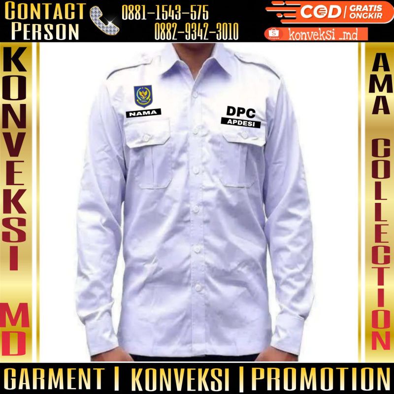 kemeja pdh APDESI/seragam Eksklusif APDESI/kemeja eksklusif APDESI full bordir