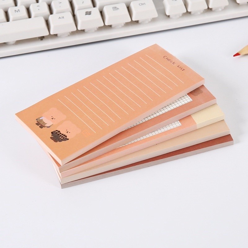 MEMOPAD AESTHETIC STICKY NOTE PANJANG BERUANG COKLAT