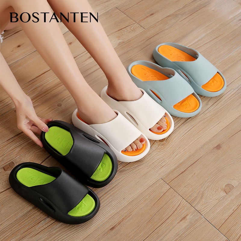 BOSTANTEN Platform Sandal Dewasa, Blok Gesekan Anti Selip Luar Ruangan, Warna Cerah, Pendamping, Anti-Tabrakan Praktis