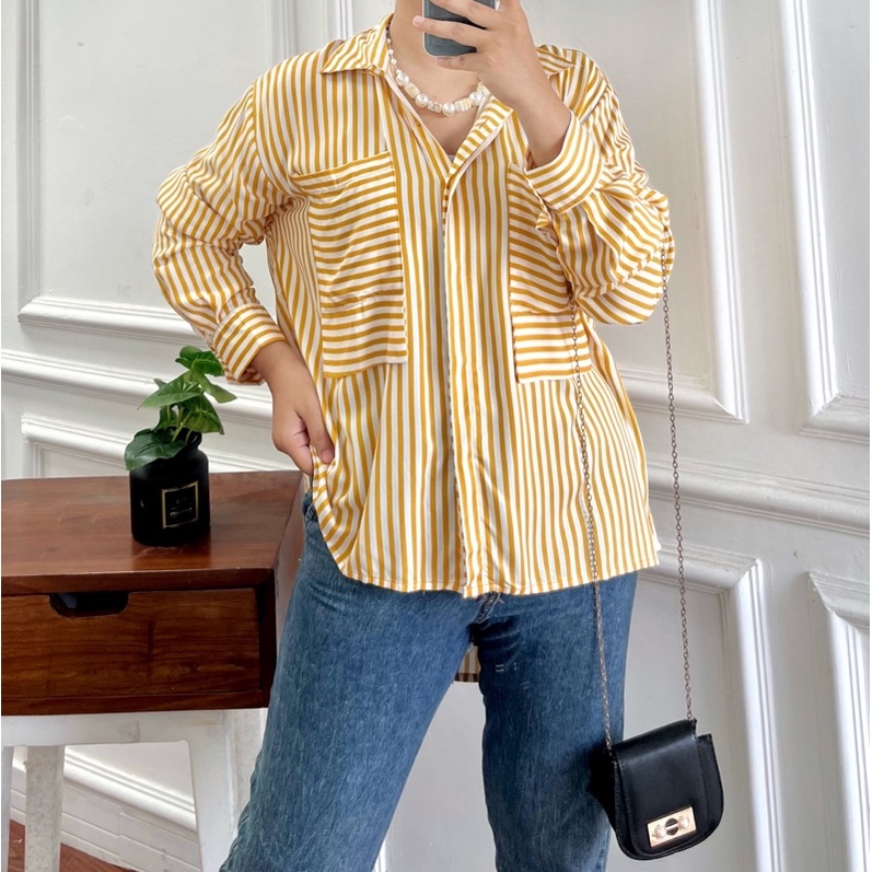 LURIA SHIRT// KEMEJA SALUR RAYON SAKU 2