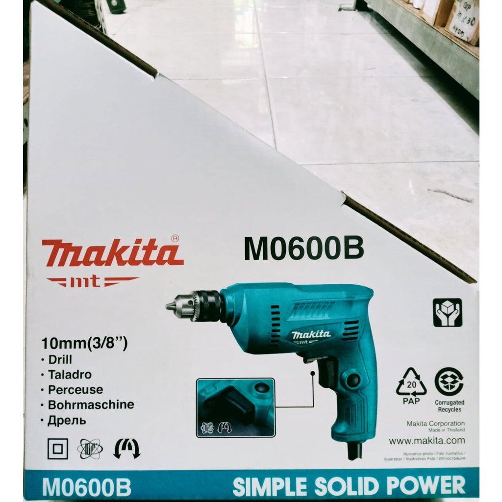 bonus gantungan kunci ORI MAKITA M0600B MESIN BOR TANGAN 10MM/BOR LISTRIK BOLAK BALIK VARIABLE SPEED