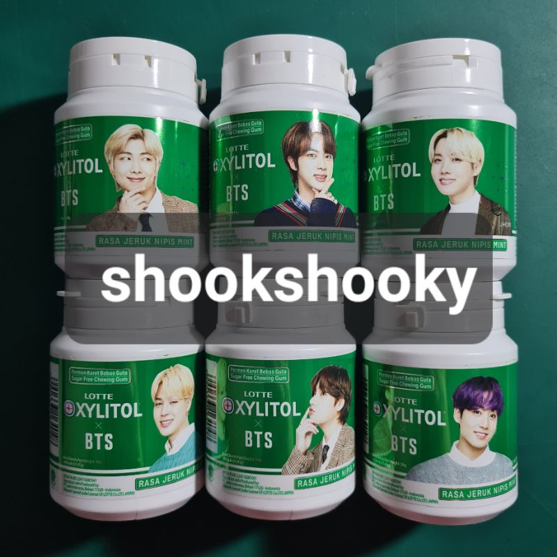 Jual BTS XYLITOL PERMEN KARET RASA JERUK NIPIS MINY 58 GR RM JIN JHOPE