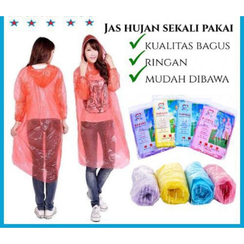 JAS HUJAN PLASTIK SEKALI PAKAI PONCHO RAIN