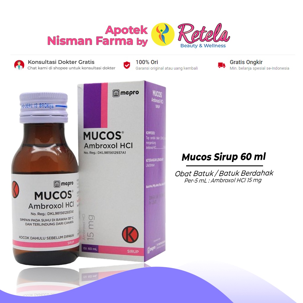 Jual Mucos Sirup 60 Ml / Obat Batuk / Batuk Berdahak / Ambroxol HCl ...