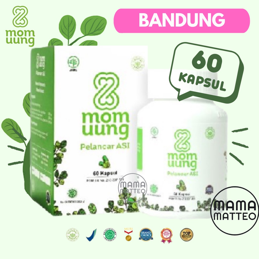 MOM UUNG Pelancar Asi 60 Kapsul / BPOM HALAL HERBAL Asi Booster / MOM UUNG BANDUNG
