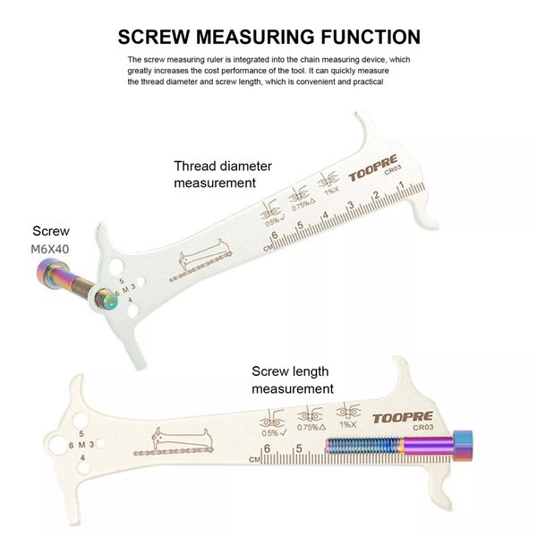 Toopre Chain Wear Indicator 3 in 1 - Toopre Penggaris Rantai Sepeda - Chain Ruler - Alat Ukur