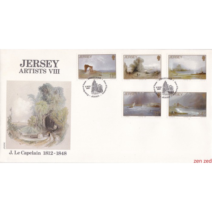 

A742 Prangko Jersey FDC 1987 Paintings from John Le Capelain 1 Pcs