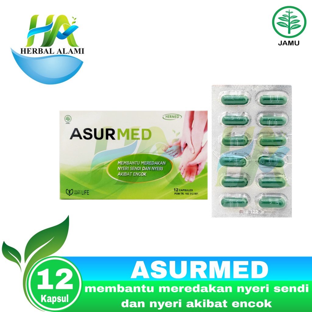 Asurmed Herbal Isi 12 Kapsul - Encok Nyeri Sendi Asam Urat