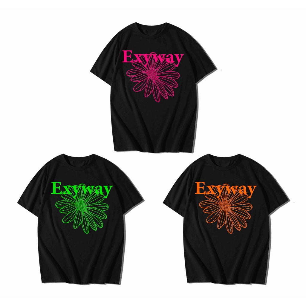 EXYWAY FLOWER Oversize Tshirt Wanita Lengan Pendek