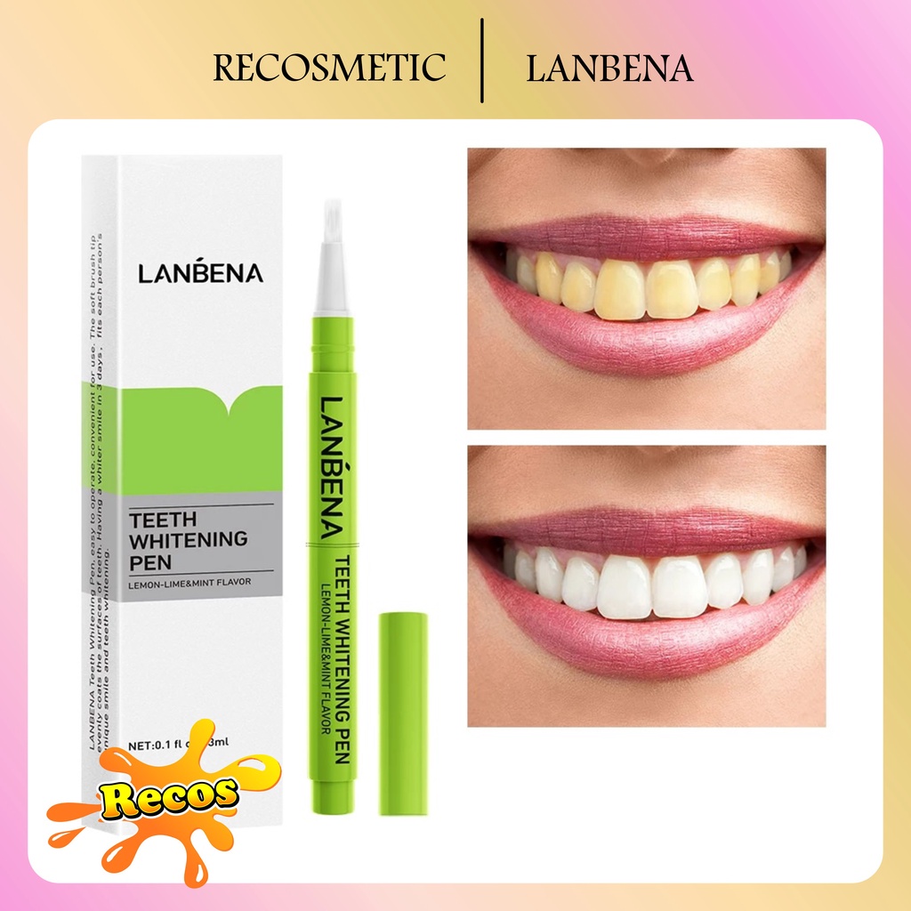 LANBENA Teeth Whitening Care Pen Pensil Pemutih Gigi Lemon-Lime Mint Flavor 3 ml