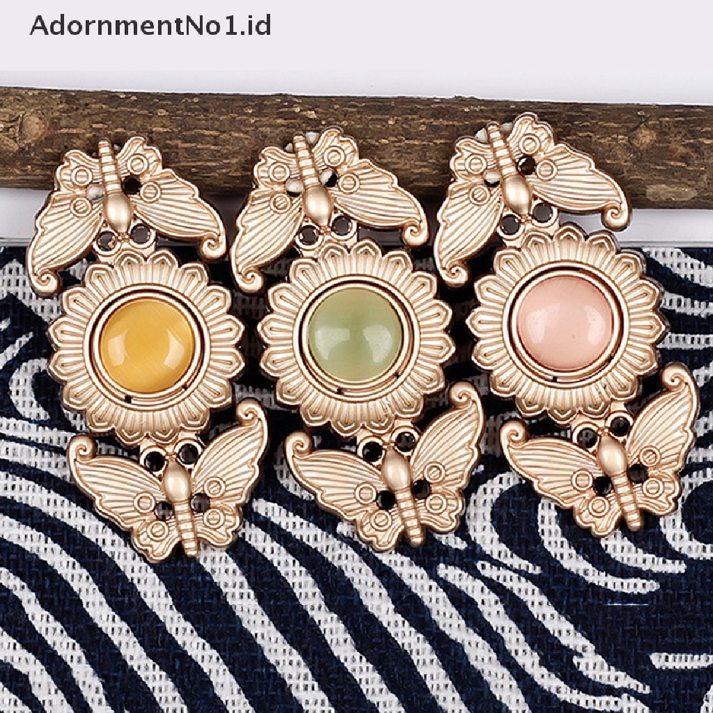 [AdornmentNo1] 1pasang Kancing Logam Sweater Cardigan Klip Hanfu Snap Button Kancing Logam Antik [ID]