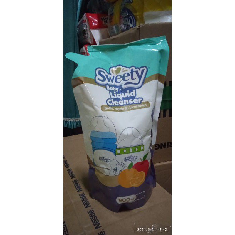Sweety Baby Liquid Cleanser 900ml - Pouch (Pencuci Botol Bayi)