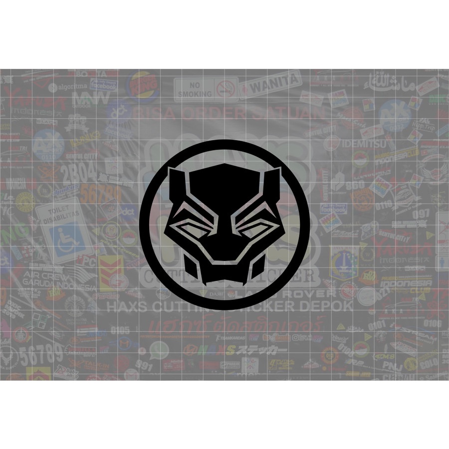 Cutting Sticker Logo Black Panther Ukuran 8 Cm Untuk Motor Mobil