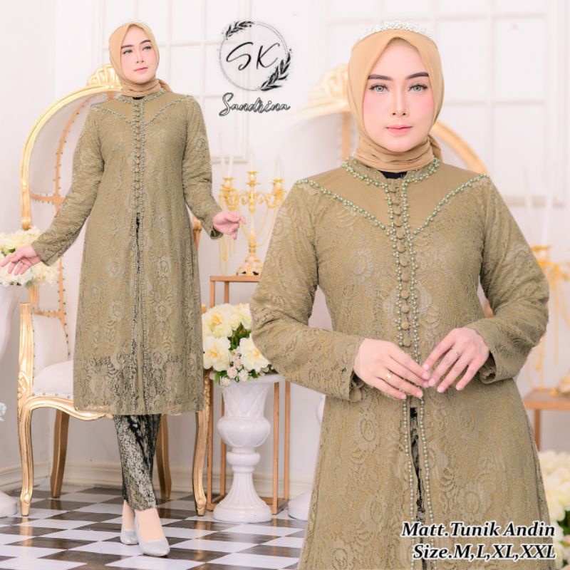 setelan kebaya pesta brokat fayet/kebaya andin model terbaru