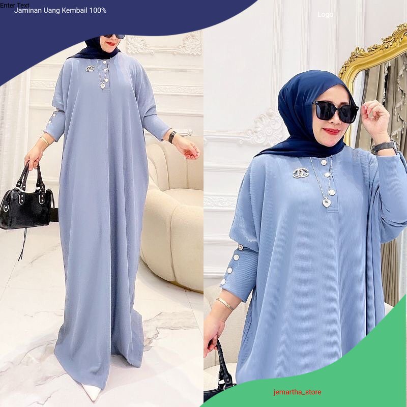 COD Gamis Arabian Kaftan Wanita Muslim OOTD Casual Daily l Gamis Jumbo Matt Rip Knit Polos Fashion T