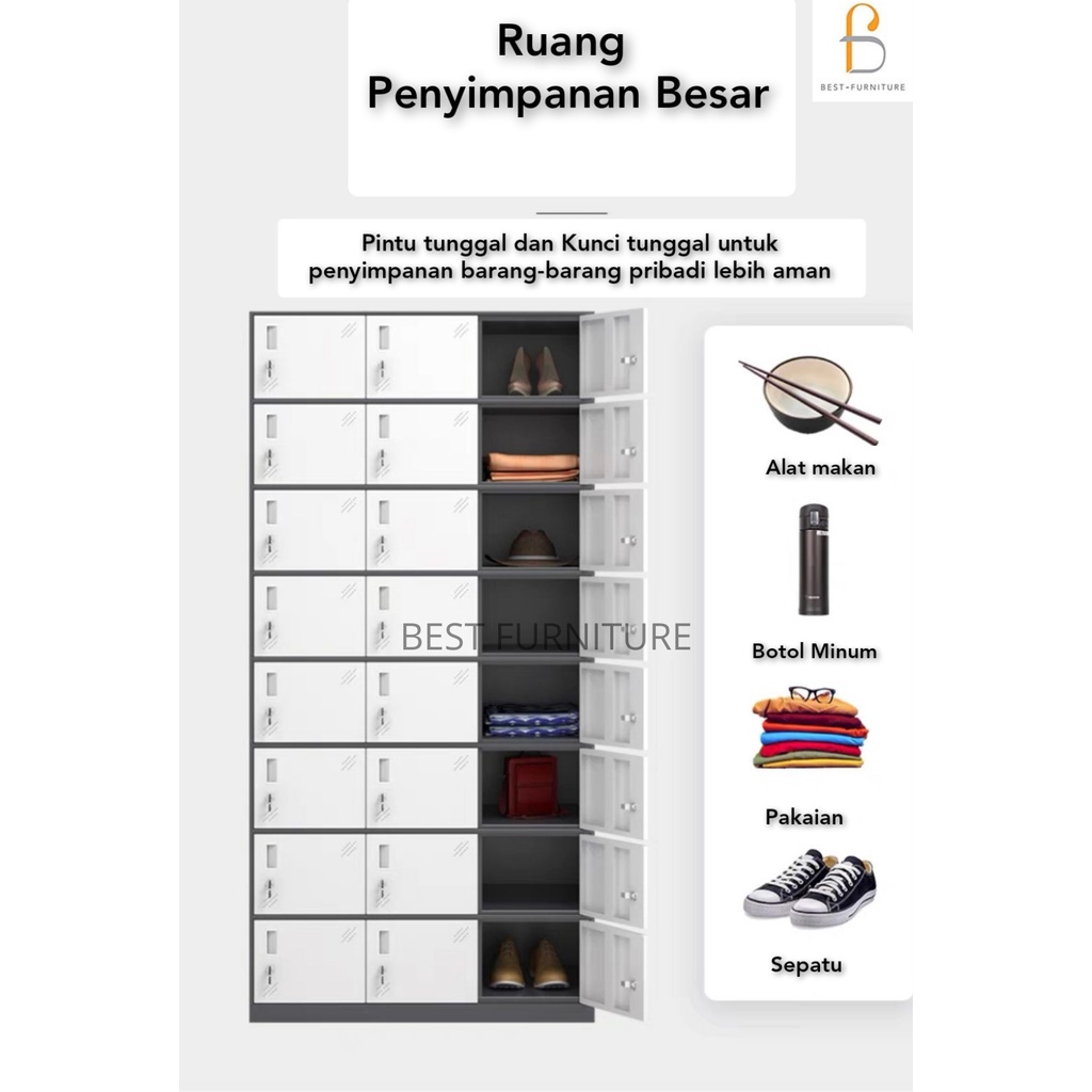 BEST GRATIS ONGKIR &amp; RAKIT LEMARI LOKER LOCKER BESI MULTIFUNGSI