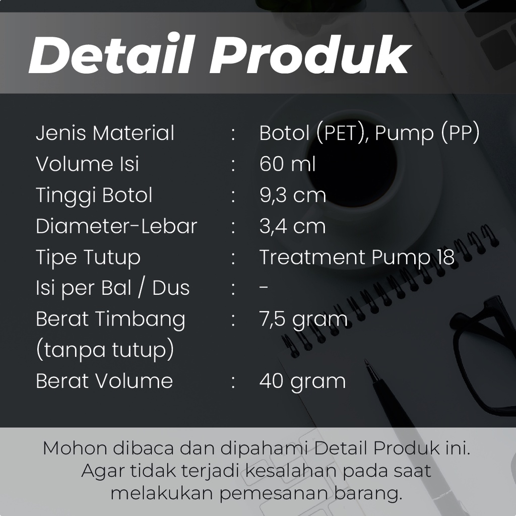 BOTOL PUMP 60 ML / BOTOL PLASTIK 60 ML TREATMENT PUMP SILVER / BOTOL 60 ML TREATMENT PUMP RING SILVER HALF COVER