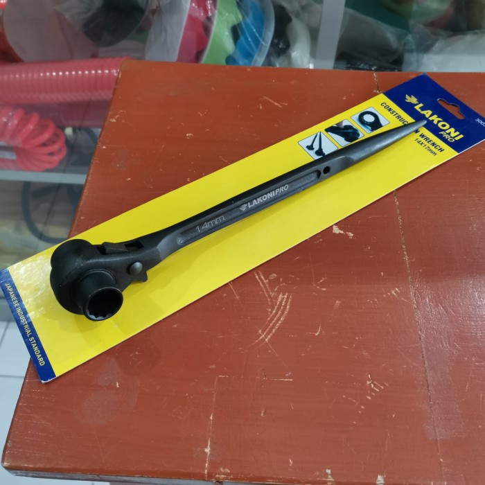 CONTRUCTION WRENCH 14 X 17 MM LAKONI PRO KUNCI DOUBLE RATCHET SOK SOCK