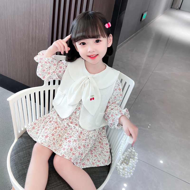 {Baru Datang} D-1363 Dress  Anak Import GISTARA / Grosir Dress Anak Termurah / Dress Rompi Bahan Imp