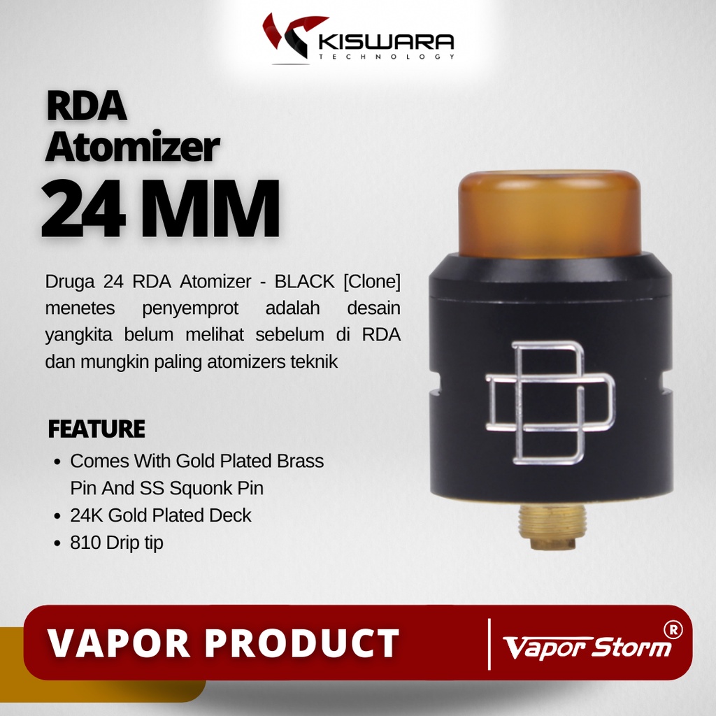 Druga 24 RDA Atomizer - BLACK [Clone] KiswaraBandung