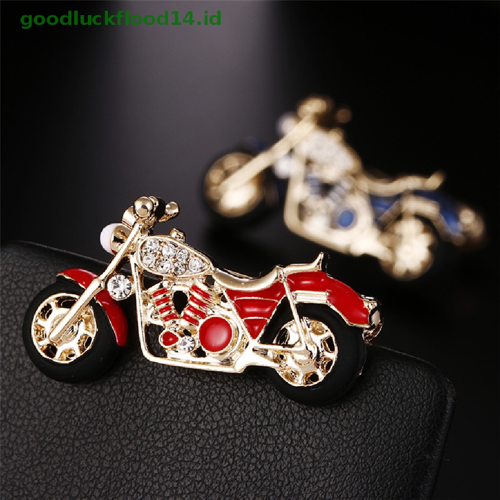 [GOOGFOUR] Enamel Motor Bros Pin Berlian Imitasi Kristal Jas Kerah Bros Perhiasan Hadiah [TOP]