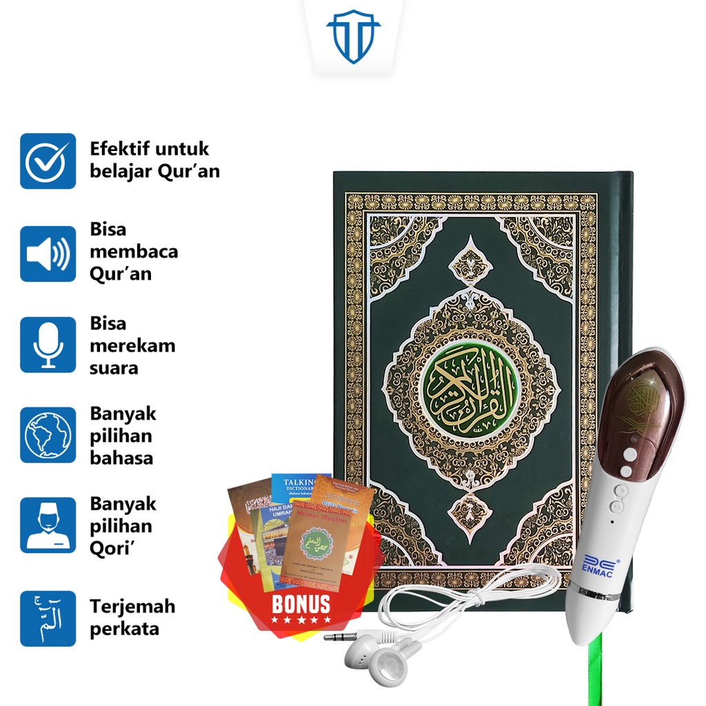 Todax Buku AlQuran Digital Speaker E Pen PQ smart pen suara Jernih & Bagus ) PQ Al Quran New Talking