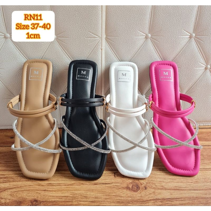 ABBUSHOES RN 11 sendal flat jeli import mayasari 1cm