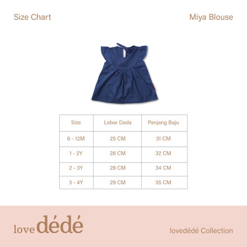 Lovedede - Miya Blouse - Atasan Blouse Bayi &amp; Anak Perempuan 6-12 bulan, 1,2,3 tahun