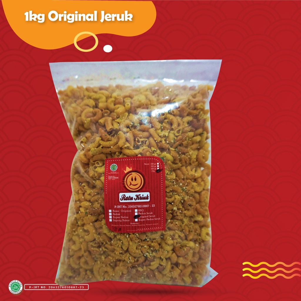 

Makaroni Original Gurih Jeruk 1 kilo Ratu Kriuk